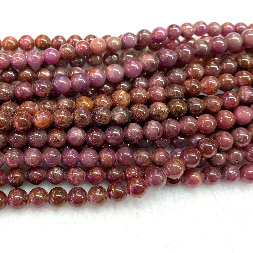 

Veemake Star Ruby Natural DIY Necklace Bracelets Earrings Ring Loose Round Gemstones Women's Beads For Jewelry Making 06783