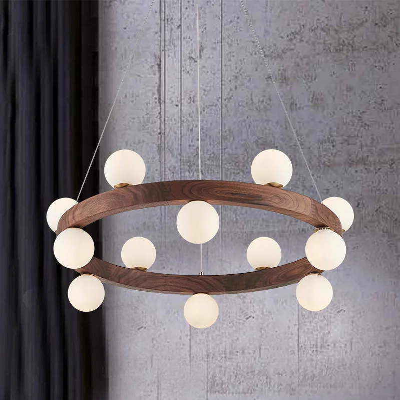 nordic led stone led glass ball lustre suspension hanging lights home lighting led wall moon lamp livingroom