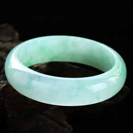 

Natural Burmese jadeite light green 54mm-64mm bracelet, elegant princess jewelry, gift for mother to girlfriend