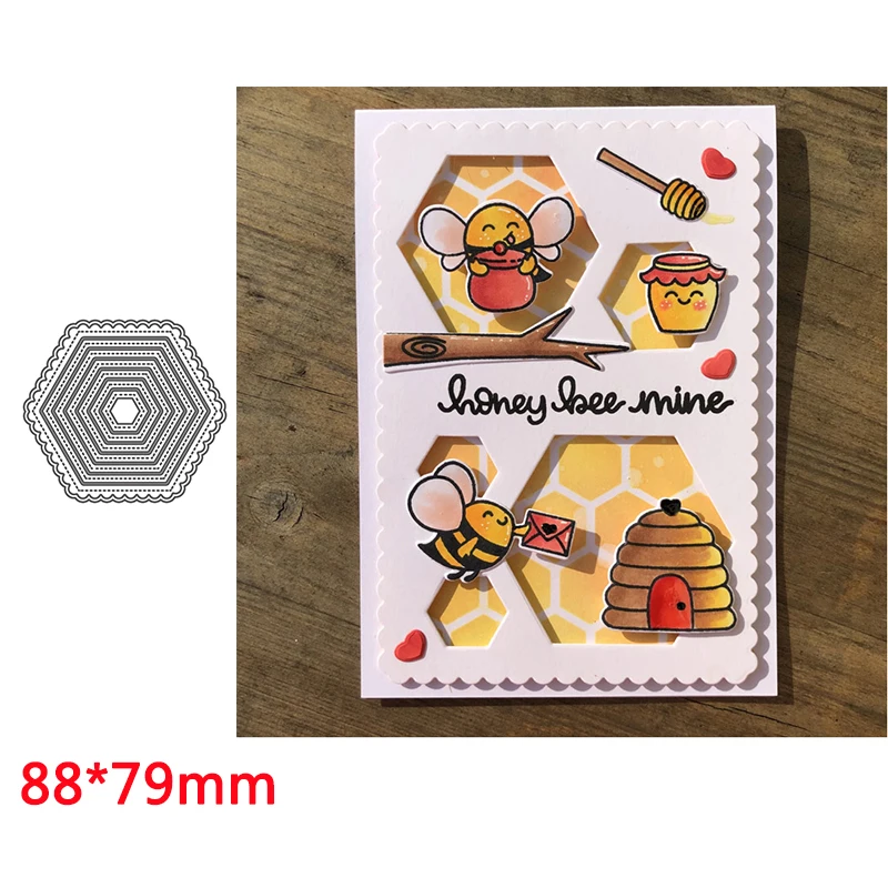 Шестигранная волнистая рамка популярный узор металлические Вырубные штампы для