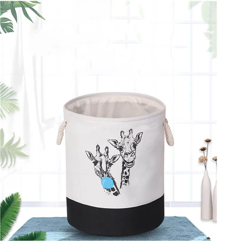 Складная корзина для белья с героями мультфильмов вместительное детское ведро