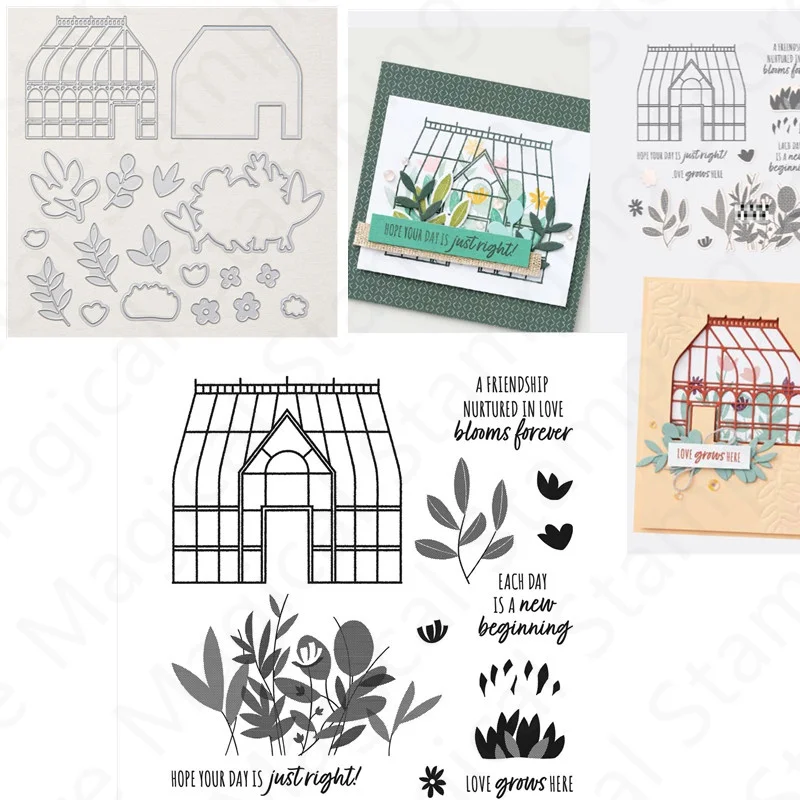 

GARDEN Pattern Metal Cutting Dies and Clear Clear Stamps For Decoration Craft Making Greeting Card Scrapbooking 2022 New Arrival