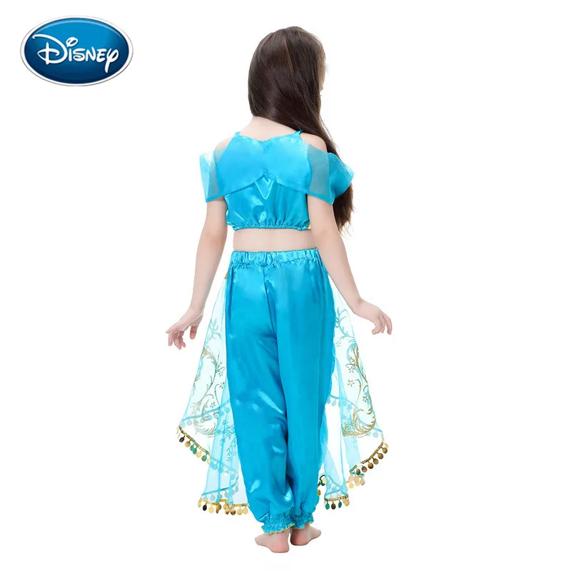 Disney Aladdin Jasmine Rapunzel Aurora Belle Ariel Cosplay Costume Child Party Dress costume two-piece For Girl Gift | Детская одежда и