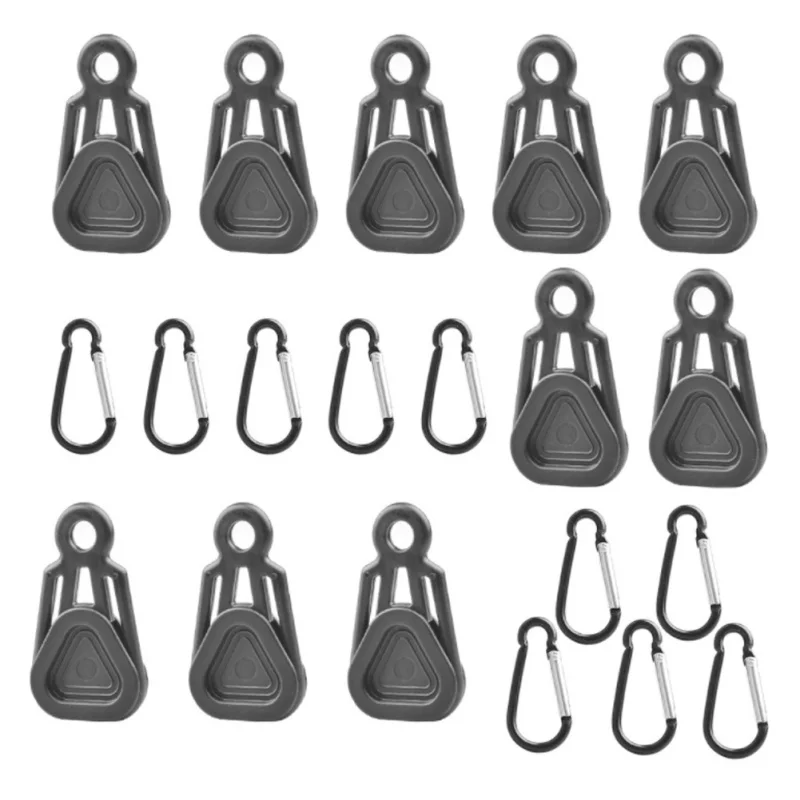 

10pcs Awning Tent Canopy Tarp Clip Hooks Tarpaulin Windproof Rope Fixing Clamp Camping Tent Buckle Camping Tools Outdoor Sport