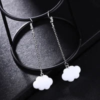 womens korean fashion cute simple style white hanging blank cloud pendant earrings chain simple ladies ear jewelry 2022 new