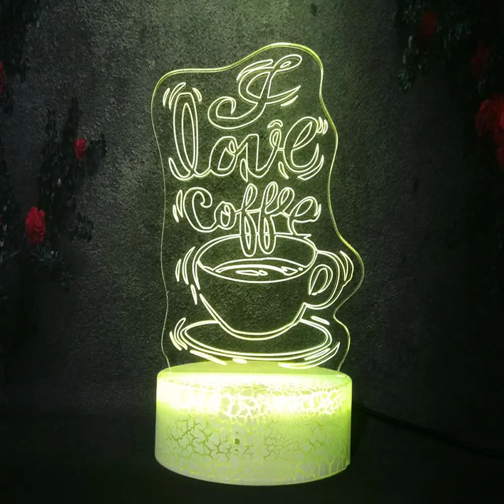 Блеск креативный городской Досуг кофейная модель лампа настольная 3D оптический