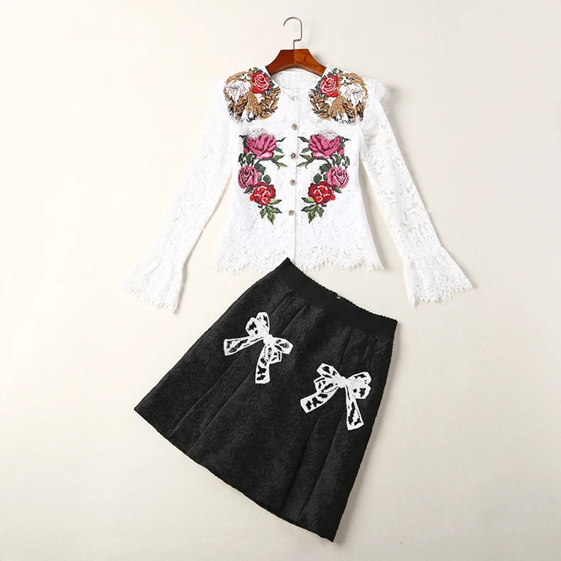 Baogarret/2019 Модный летний комплект одежды для подиума женская белая кружевная