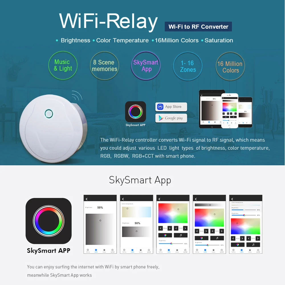 Wifi Диммер поворотный 12 В 24 DC 20A ШИМ RF 2 4G беспроводной пульт дистанционного - Фото №1