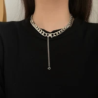 yangliujia european and american style metal coarse chain necklace hip hop punk personality collarbone chain girl accessories