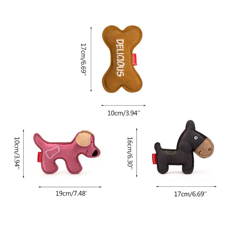 

Мультяшная кожаная игрушка для собак, жевательная тренировочная игрушка с защитой от звука для щенков собак