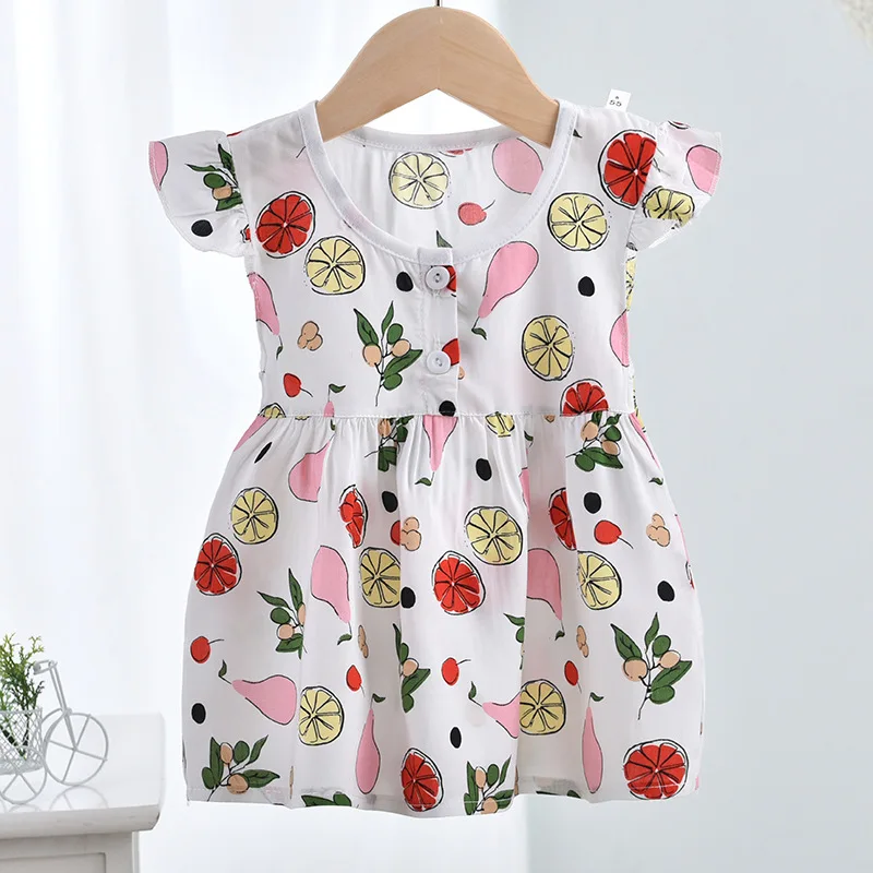 

Baby Girl Dress Summer Floral Print Cotton Ruffle Sleeveless Toddler Dresses Clothing Infant Newborn Baby Dress for 0-18M