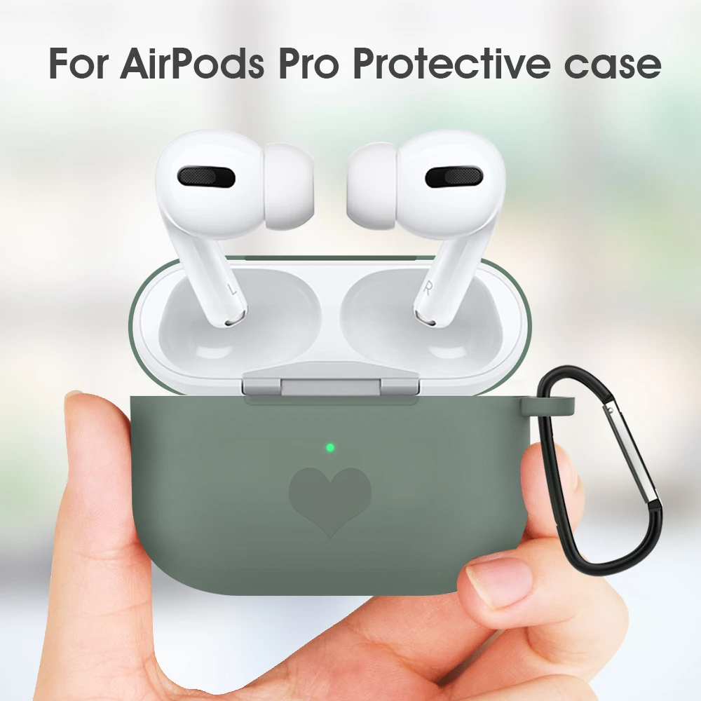 Чехол с сердечками для Apple Airpods Pro силиконовый чехол наушников 2019 мягкий 3
