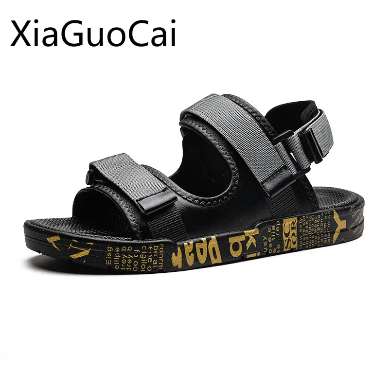 

High Quality Fashion Solid Men Flat Sandals Rubber Basic Male Peep Toe Summer Sandals Solid Buckle Brand Sandals