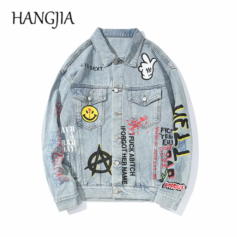 Джинсовая куртка в стиле Харадзюку стильная верхняя одежда из денима хип хоп с