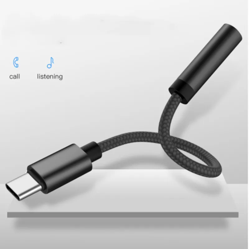 

10pcs/batch USB Type-C to 3.5mm headphone jack AUX audio cable adapter for general-purpose smartphones