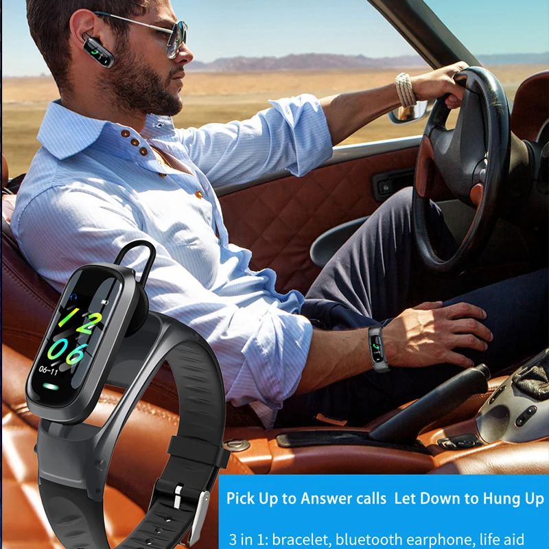 

2020 New B9 Smart watch product Wireless earphone Heart Rate Blood Pressure Fitness Bracelet Bluetooth Headset Wristband