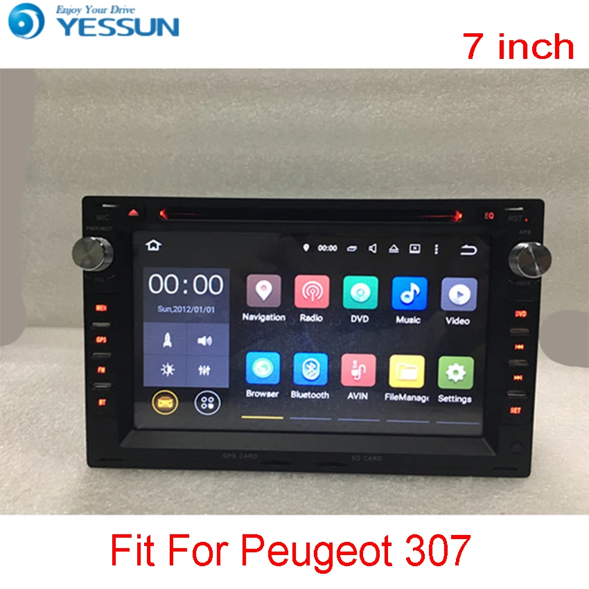 Мультимедийная система Yessun для Peugeot 307 мультимедийный проигрыватель на Android с GPS