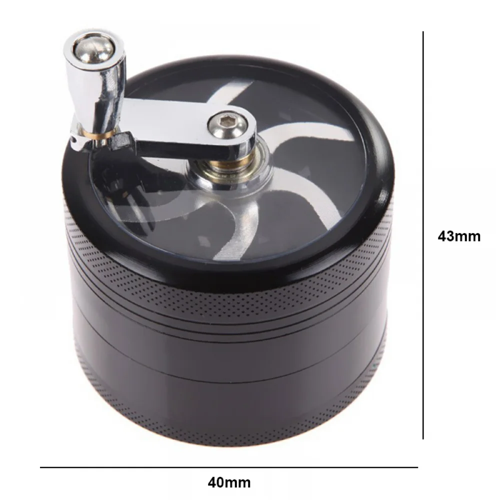 

4-layer Tobacco Grinder Manual Aluminum Herbal Herb Mill Spice Crusher Smoke Grinder Crusher Hand Crank Muller Smoking Accessory
