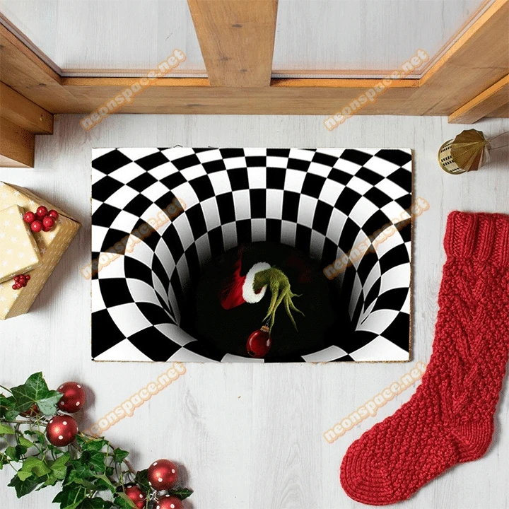 

Christmas 3D Illusion Doormat Anti-Slip Floor Mat Bedside Area Rugs for Bedroom Living Room Children Room Decor Rug RT88