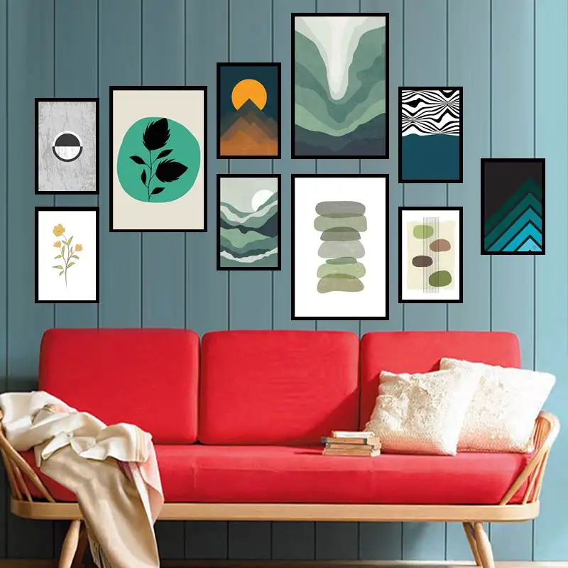 

Green Chevron Scandinavian Decor Canvas Art for Home Decor