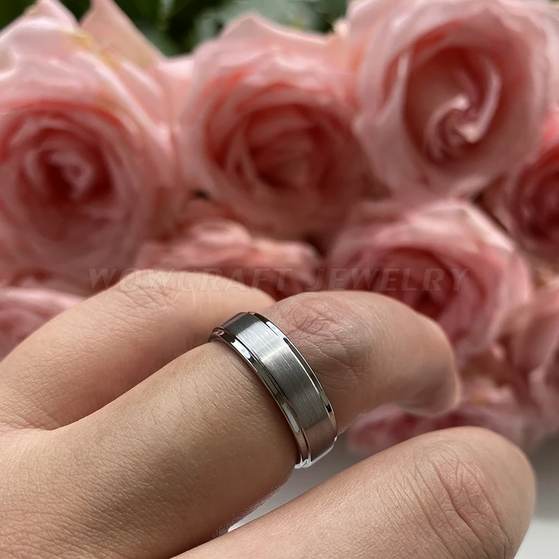 Кольцо из карбида вольфрама для мужчин и женщин обручальное кольцо с матовой