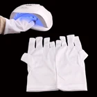 1 пара Защита от ультрафиолетовых лучей перчатки профессиональная Нейл-арт гель перчатки с защитой от уф, УФ светодиодная лампа для сушки ногтей светильник радиационная защита ногтей, для маникюра