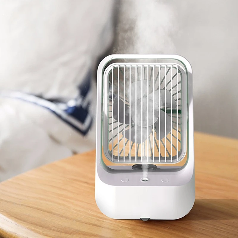 구매 휴대용 미니 USB 데스크탑 가습기 에어 쿨러 팬, 홈 오피스 워터 스프레이 가습 연무 냉각 팬