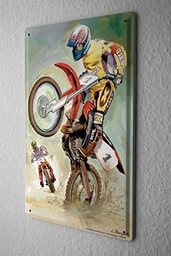 

Motorcycle Garage Tin Sign Motocross Biker Wheelie Metal Plate 8X12Inch