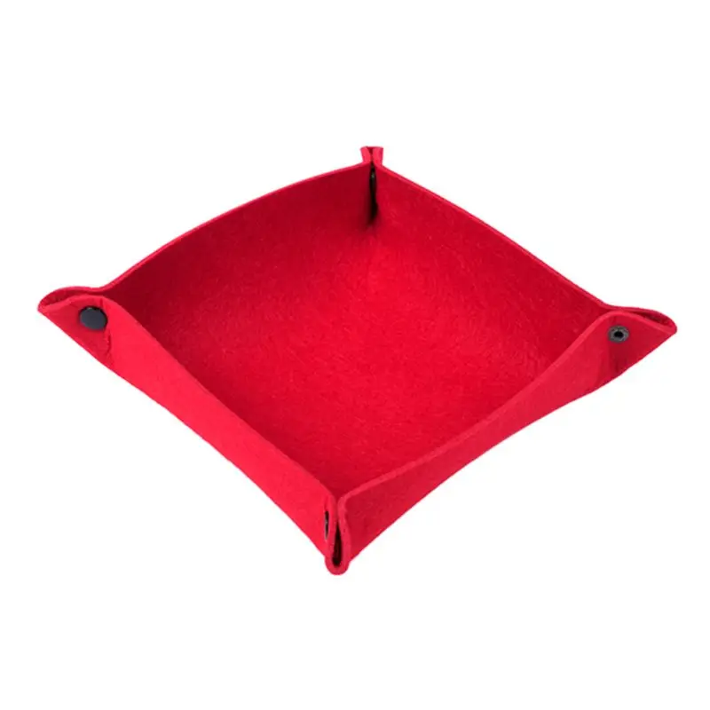 

Felt DND Dice Tray Board Game Foldable Storage Box Key Wallet Coin Sundries Bins