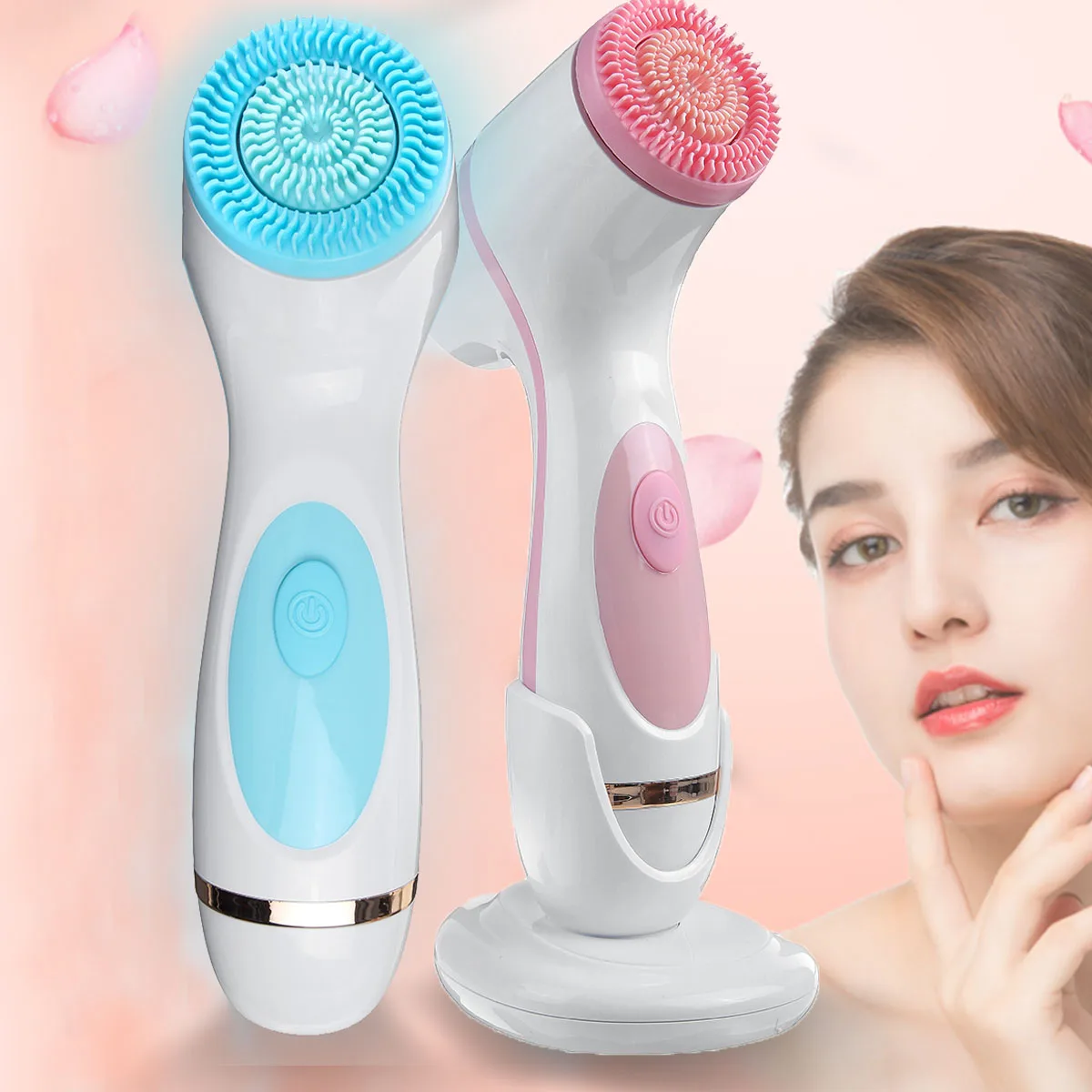 

Frequency Silicone Facial Cleansing Brush Blackhead Removal Acne Cleanser Machine USB Rechargeable Face Washing Brush Device