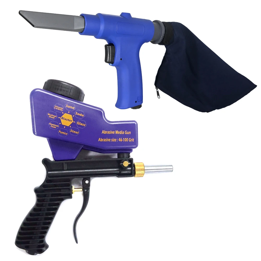 2 в 1 Портативный Пескоструйный распылитель набор пневматического пылесоса и