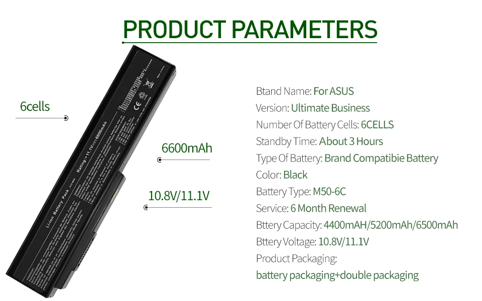 ApexWay Аккумулятор для ноутбука ASUS N61 N61J N61Jq N61V N61Vg N61Ja N61JV N53 M50 M50s N53S A32-M50 A32-N61 A32-X64 A33