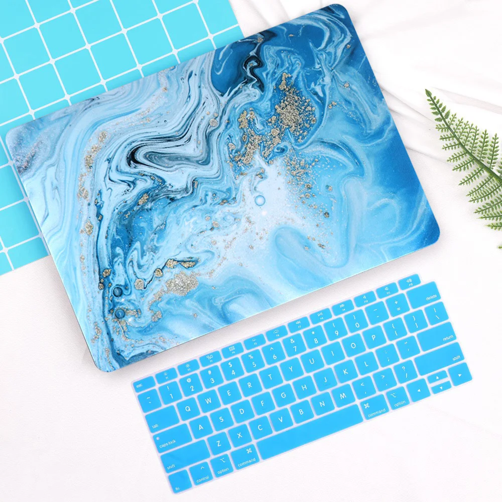 Redlai чехол для ноутбука MacBook Air Pro retina 11 12 13 15 дюймов Air Pro 13 A1932 A2159 мраморный жесткий корпус+ чехол для клавиатуры