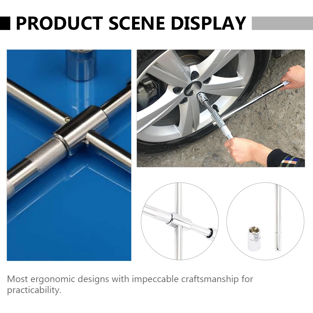 

Hand Tool Telescoping Lug Wrench 4-Way Universal Tire Wrench Set Telescopic extension removable tire socket wrench