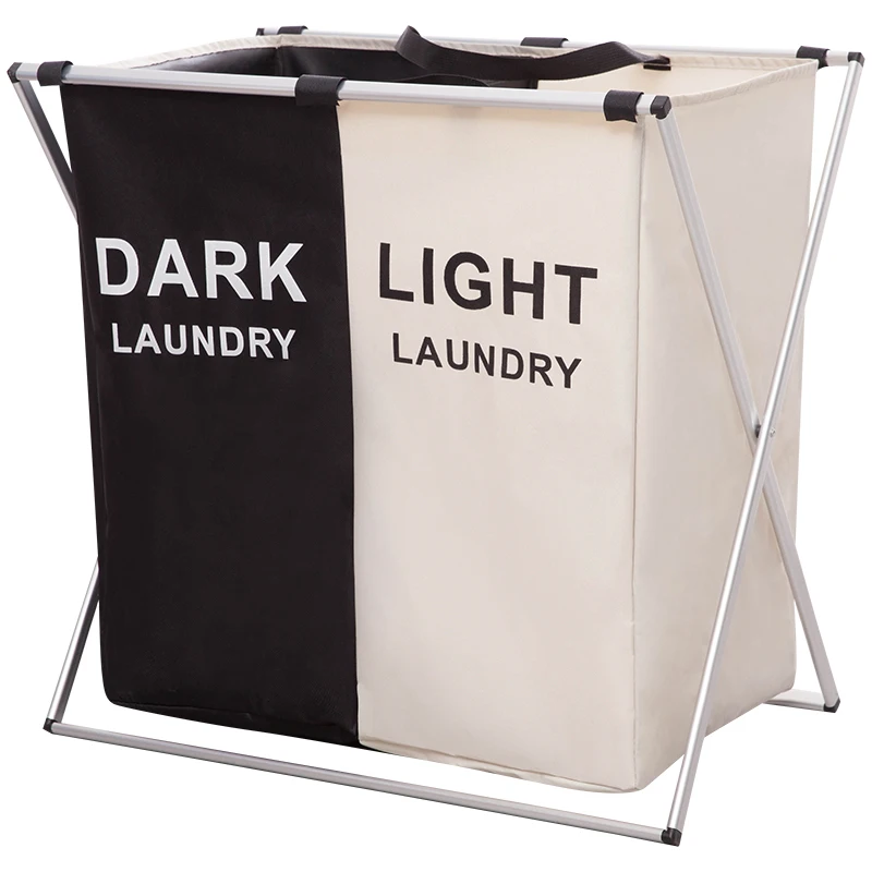 

Laundry Basket Foldable Large Hamper Drawstring Waterproof Round Cotton Linen Collapsible Storage Bag