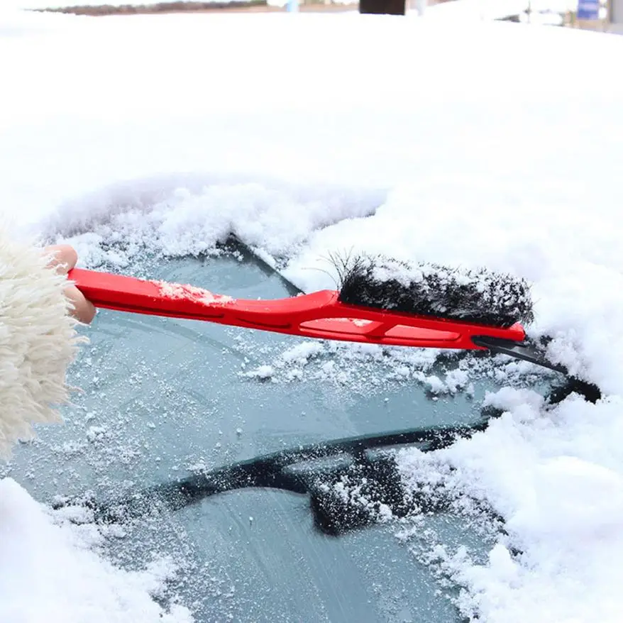 

2-in-1 Car Ice Scraper Snow Removal Shovel Brush Multifunctional Windscreen Windshield Deicing Cleaning Scraping Tool