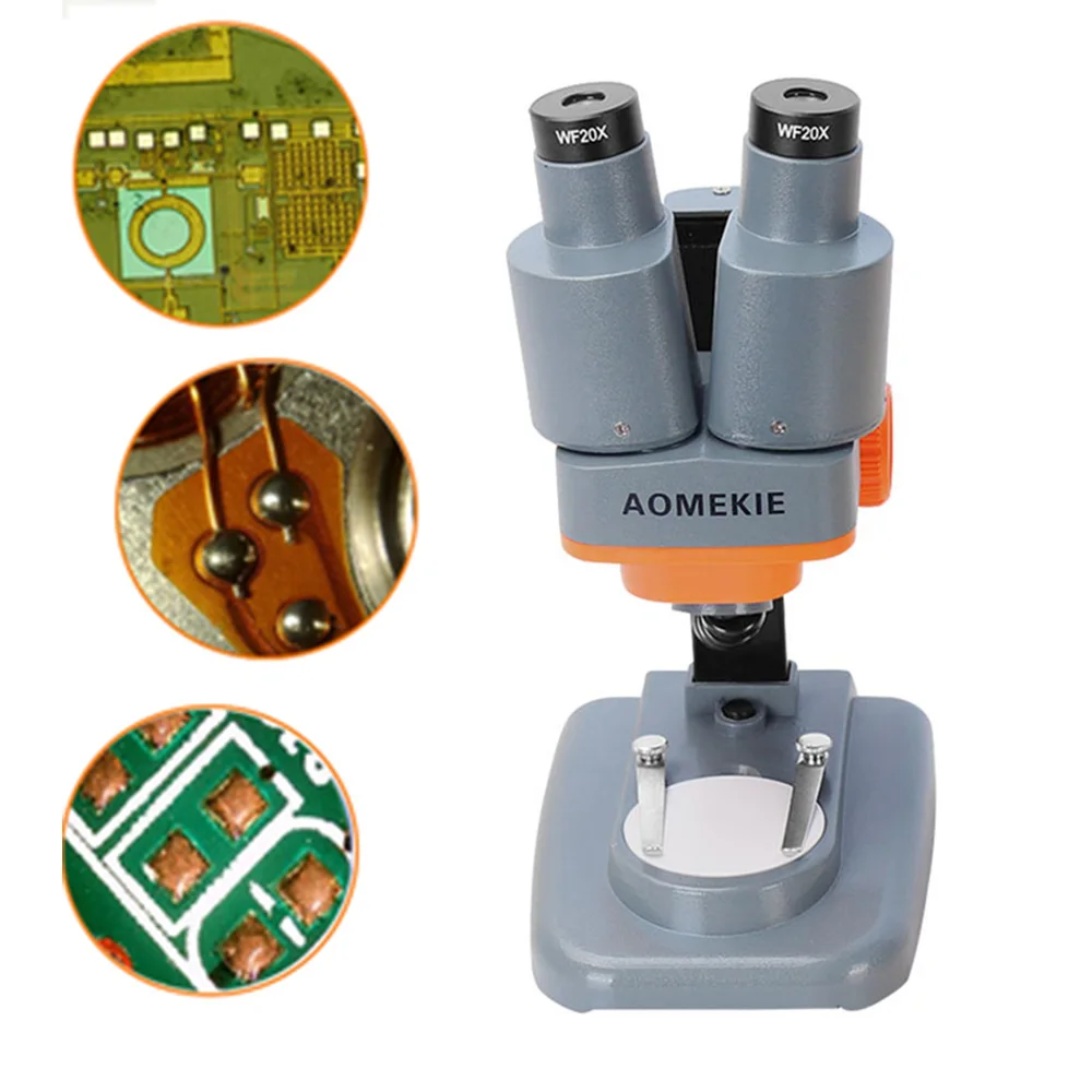 

40X Binocular Stereo Microscope for PCB Solder Mineral Specimen Watching Kids Science Education Phone Repair Tool