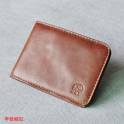 Модная распродажа мини кошелек из натуральной кожи с зажимом для денег для женщин с отделениями для кредитных карт тонкий мужской кошелек с металлическим зажимом - Цвет: red brown