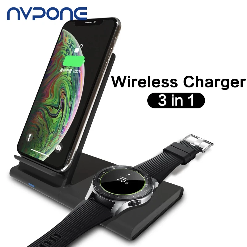 

3 в 1 беспроводная зарядная подставка для iPhone 11 pro для Apple Watch 4 3 2 1 Зарядная Станция для Airpods быстрая Беспроводная зарядная док-станция