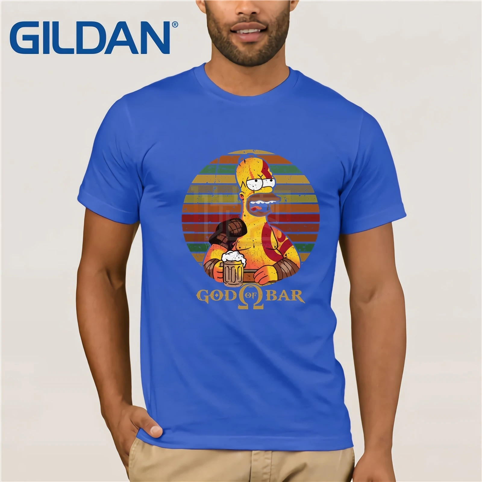 Homer Simpson God Of Bar De Typhoonic футболка мужская с коротким рукавом Футболка|Мужские