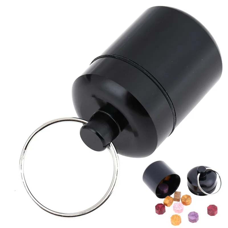 

Mini Waterproof Aluminum Alloy Pill Box Case Bottle Cache Drug Holder Container Health Care Keychain Medicine Box