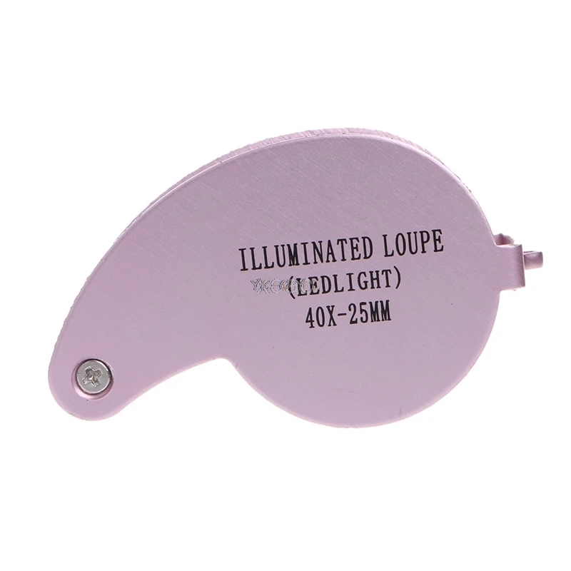 

40X 25mm Glass Magnifying Magnifier Len Jeweler Eye Jewelry Loupe With LED Light M10 dropship