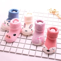5piecelot terry thick warm kids socks winter animal rabbit pig bear super soft touch thermal cotton floor socks