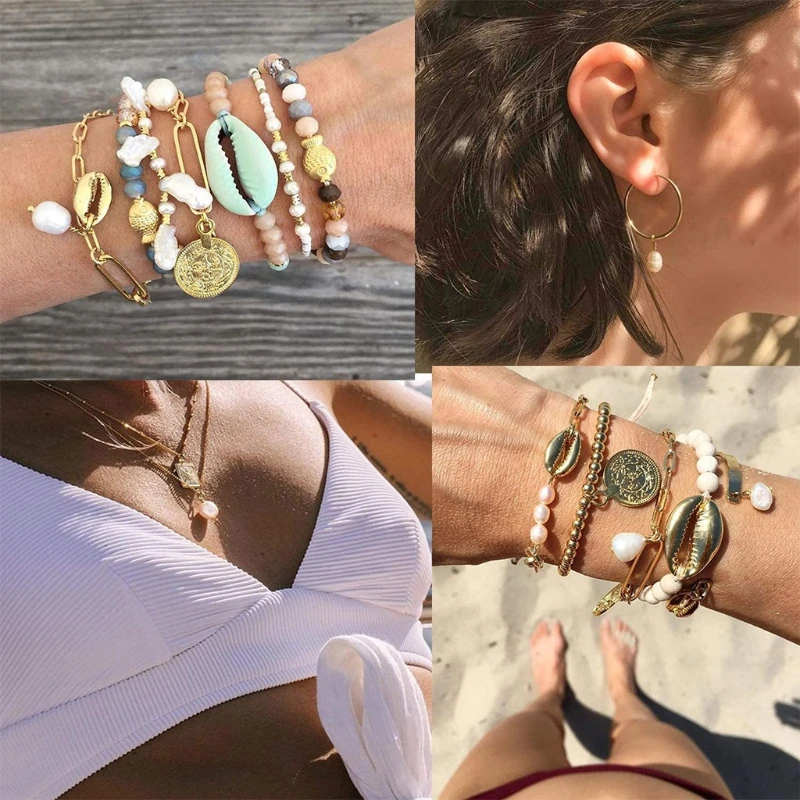 

6Pcs Baroque Freshwater Pearl Charms Irregular Shaped Pendant Loose Beads for DIY Jewelry Making Earrings Bracelet