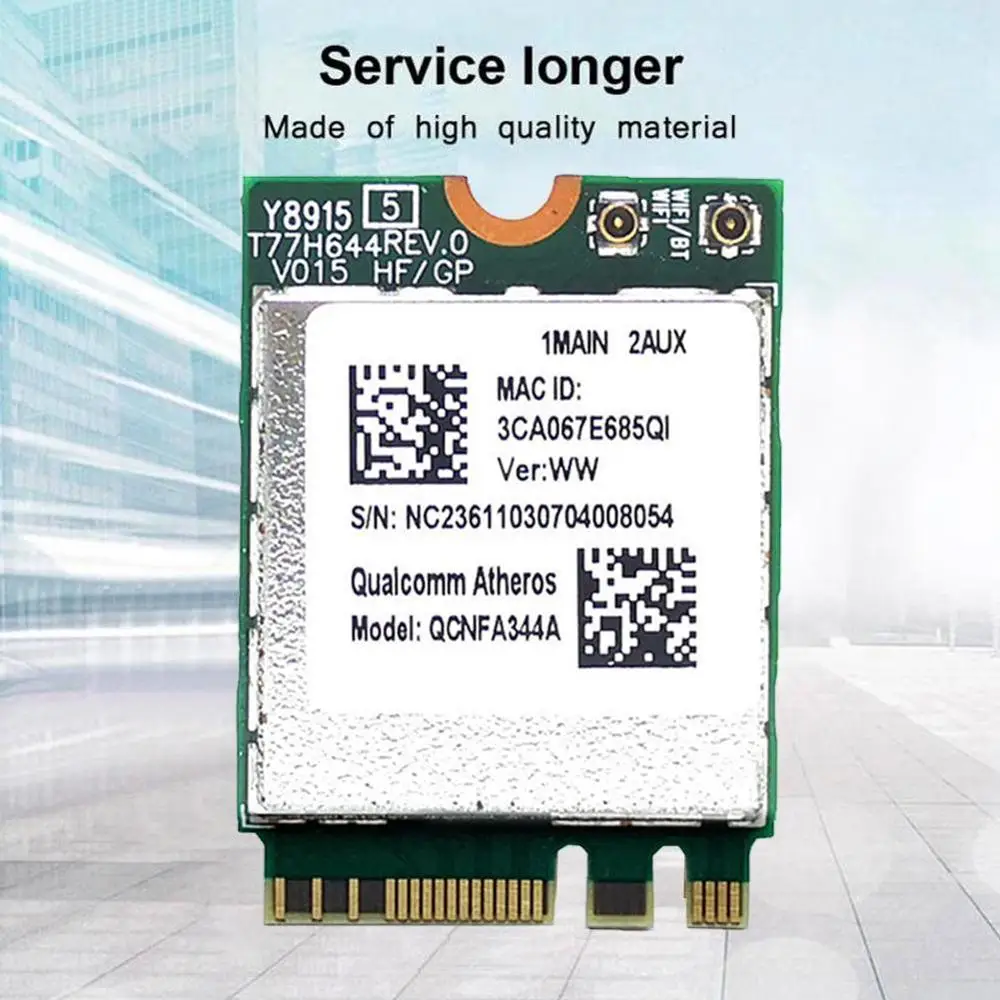 Беспроводная сетевая карта DW1820 QCNFA344A 5G802.11AC Поддержка Bluetooth Win7/8/10 ноутбук для NGFF 4 1