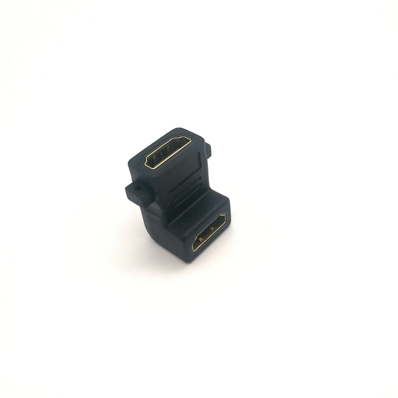 Конвертер HDMI с гнездом на гнездо под углом 90 градусов отверстиями для винтов
