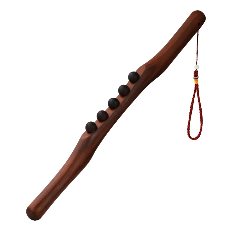 

X7JA Scraping Stick Wood Back Shoulder Neck Waist Leg Massage Tools Burner Meridian Brush Slim Cellulite Massager Rod