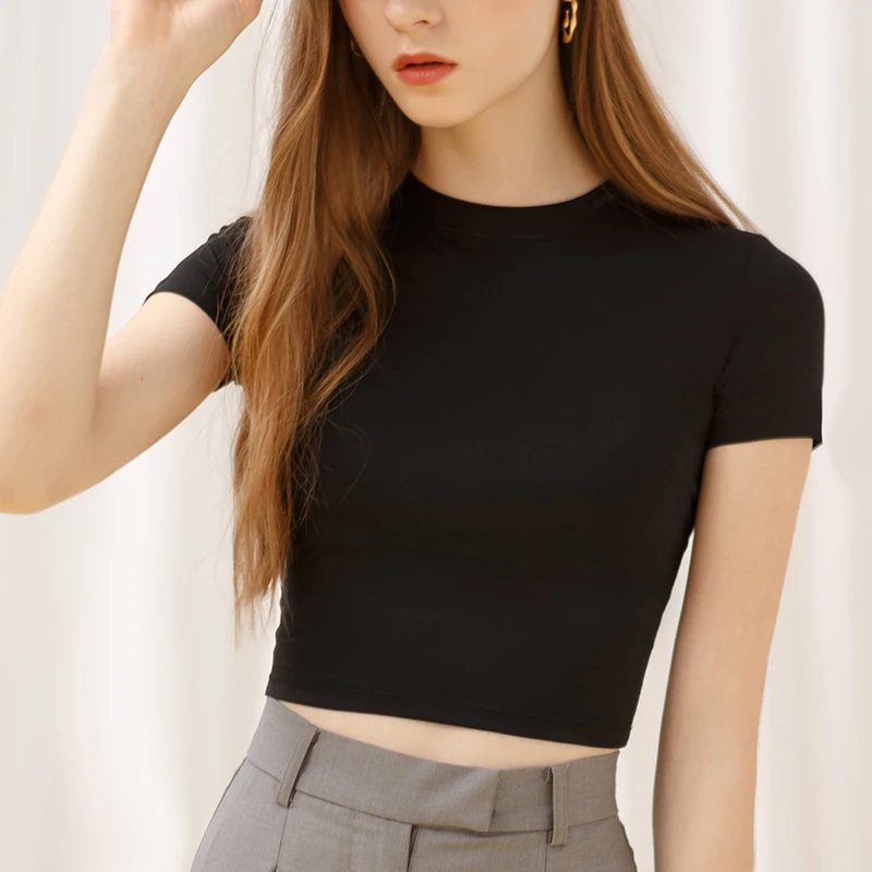

Vintage Modal T-Shirt Women Casual O-Neck Short Sleeve Korean Fashion 2022 Summer Tee Shirt Solid Basic Tops Ropa De Mujer