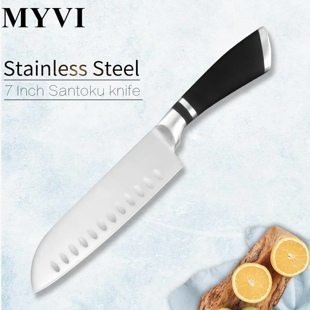 Кухонный нож Santoku, инструменты для приготовления пищи, Высококачественный нож из нержавеющей стали, 7 дюймов, японский кухонный нож, острый лососевый мелкий нож