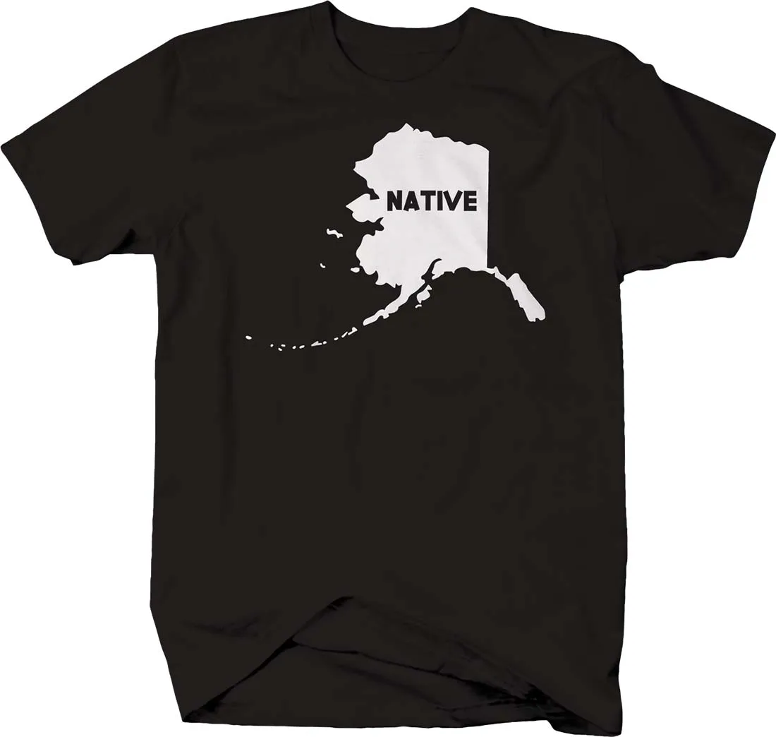 

Alaska Native State Map Home Hometown Love T-Shirt. Summer Cotton Short Sleeve O-Neck Mens T Shirt New S-3XL